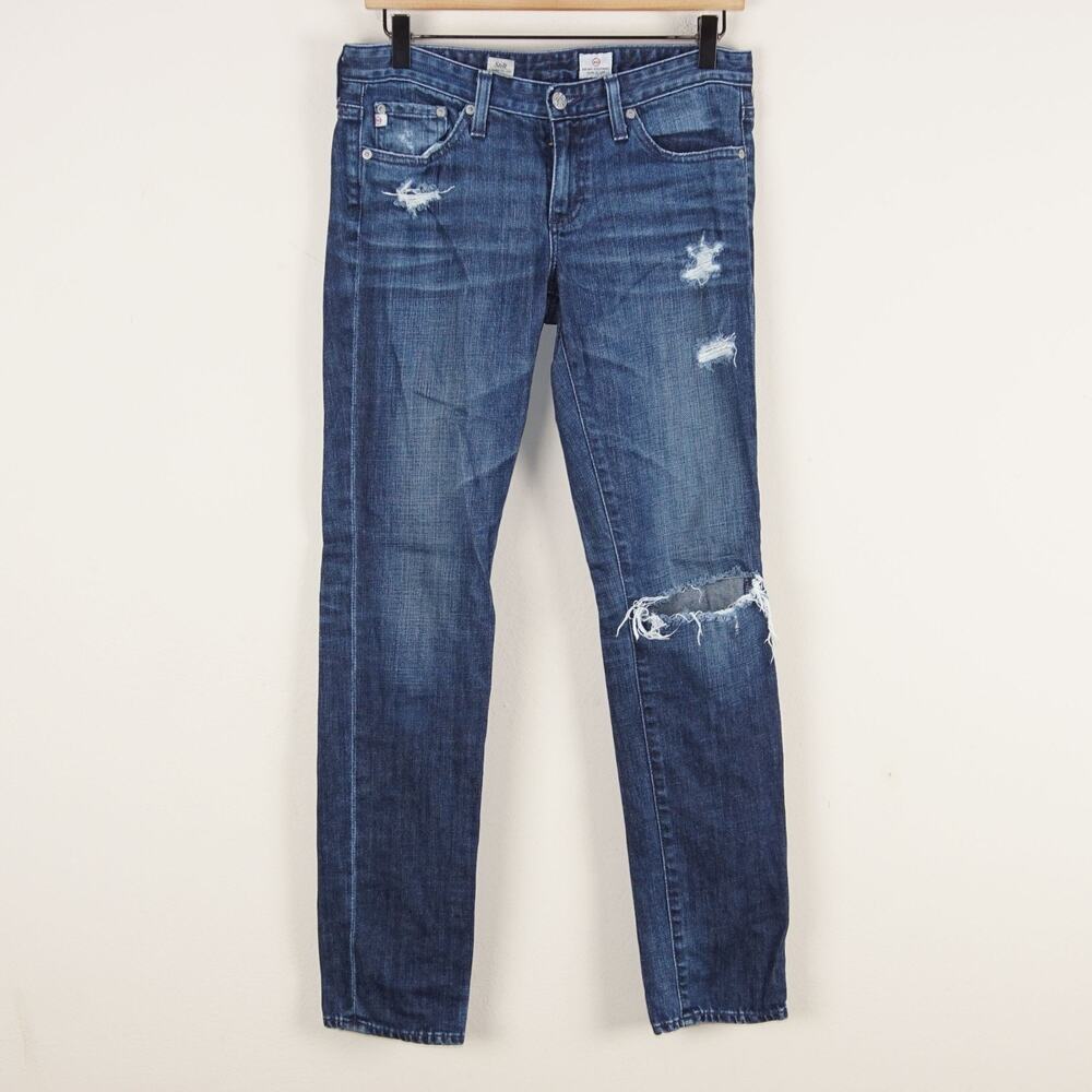 Adriano Goldschmied Stilt Cigarette Distressed Ripped Blue Jeans Womens Sz 27